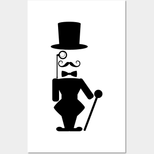 Old school gentleman with monocle character design Posters and Art